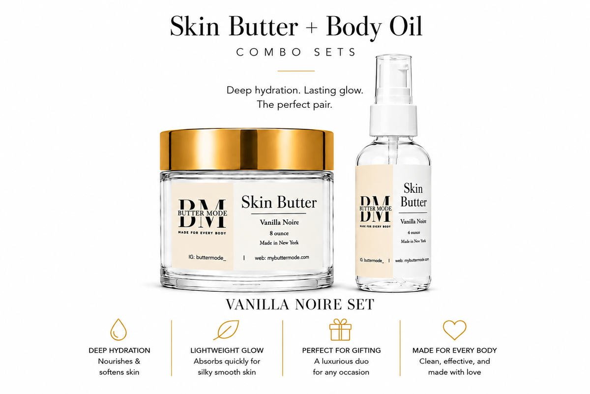 Vanilla Noire Combo Set (8oz Butter + Body Oil)